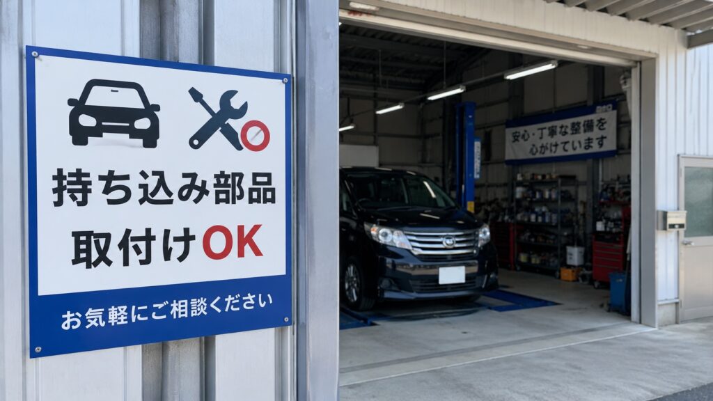 持ち込み部品の取り付けに対応している車の整備工場