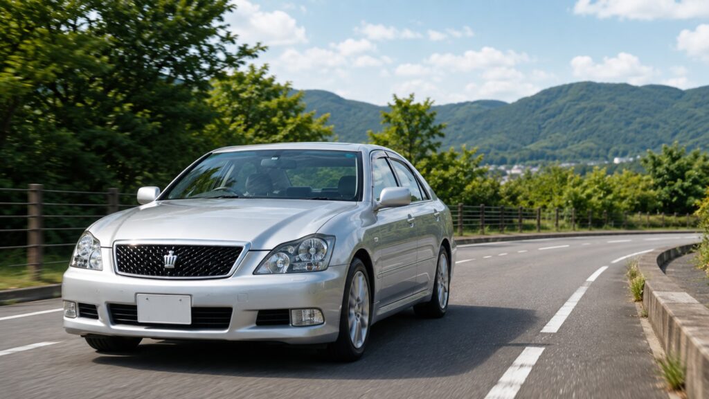 走行距離10万キロを超えても道路を走り続ける乗用車のイメージ