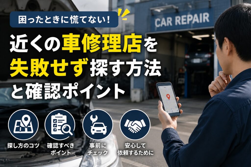 近くの車修理店を失敗せず探す方法と確認ポイントを紹介する