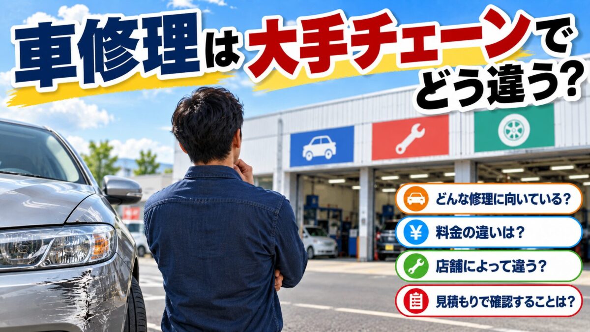大手チェーン店でどう違うか悩んでいる様子