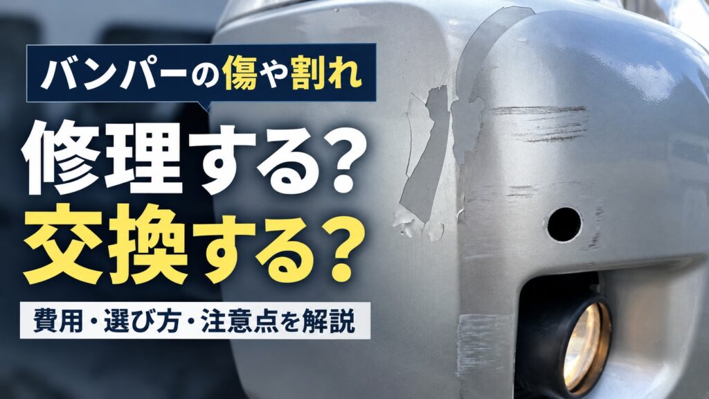 バンパーの傷や割れを修理するか交換するかを解説する
